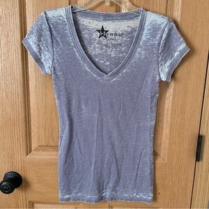 Hybrid Apparel Women's Short Sleeve V-Neck Top - Light Purple